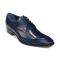 Duca Di Matiste "Arpino" Navy Blue Genuine Italian Calfskin Lace-Up Shoes.